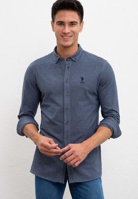 Erkek Lacivert Gömlek Yaka Sweatshirt - 50209959016