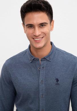 Erkek Lacivert Gömlek Yaka Sweatshirt - 50209959016