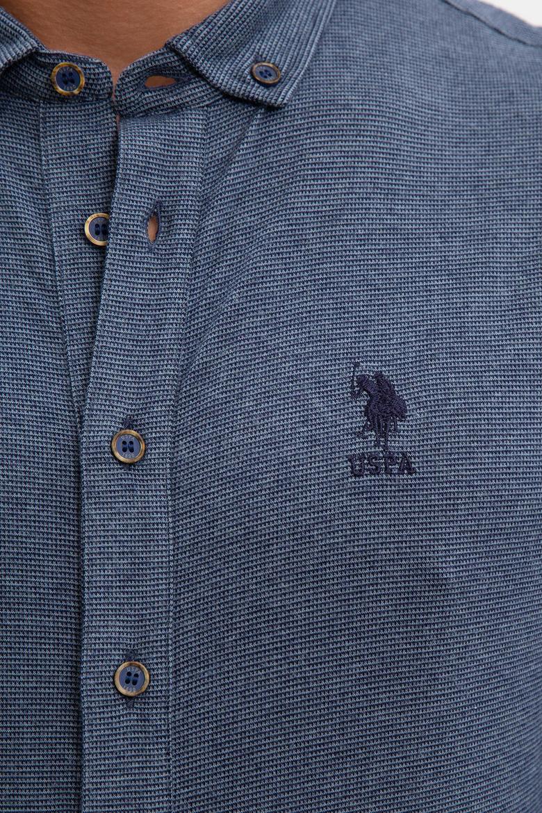 Erkek Lacivert Gömlek Yaka Sweatshirt - 50209959016