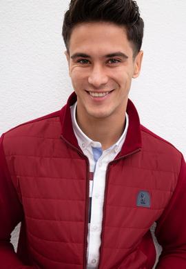 Erkek Bordo Dik Yaka Fermuarlı Sweatshirt - 50209961018