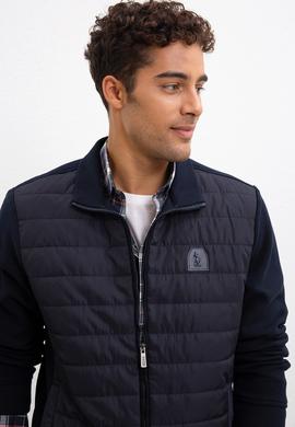 Erkek Lacivert Dik Yaka Fermuarlı Sweatshirt - 50209961008