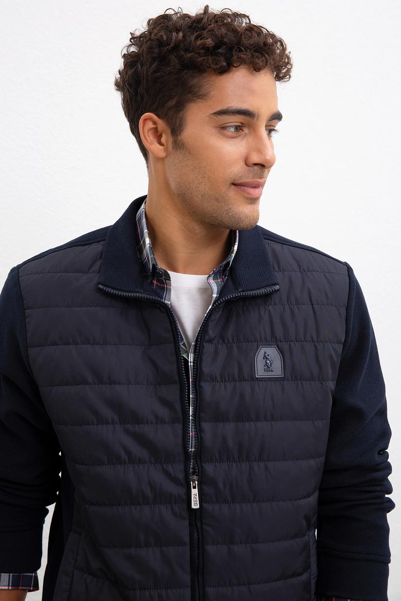 Erkek Lacivert Dik Yaka Fermuarlı Sweatshirt - 50209961008