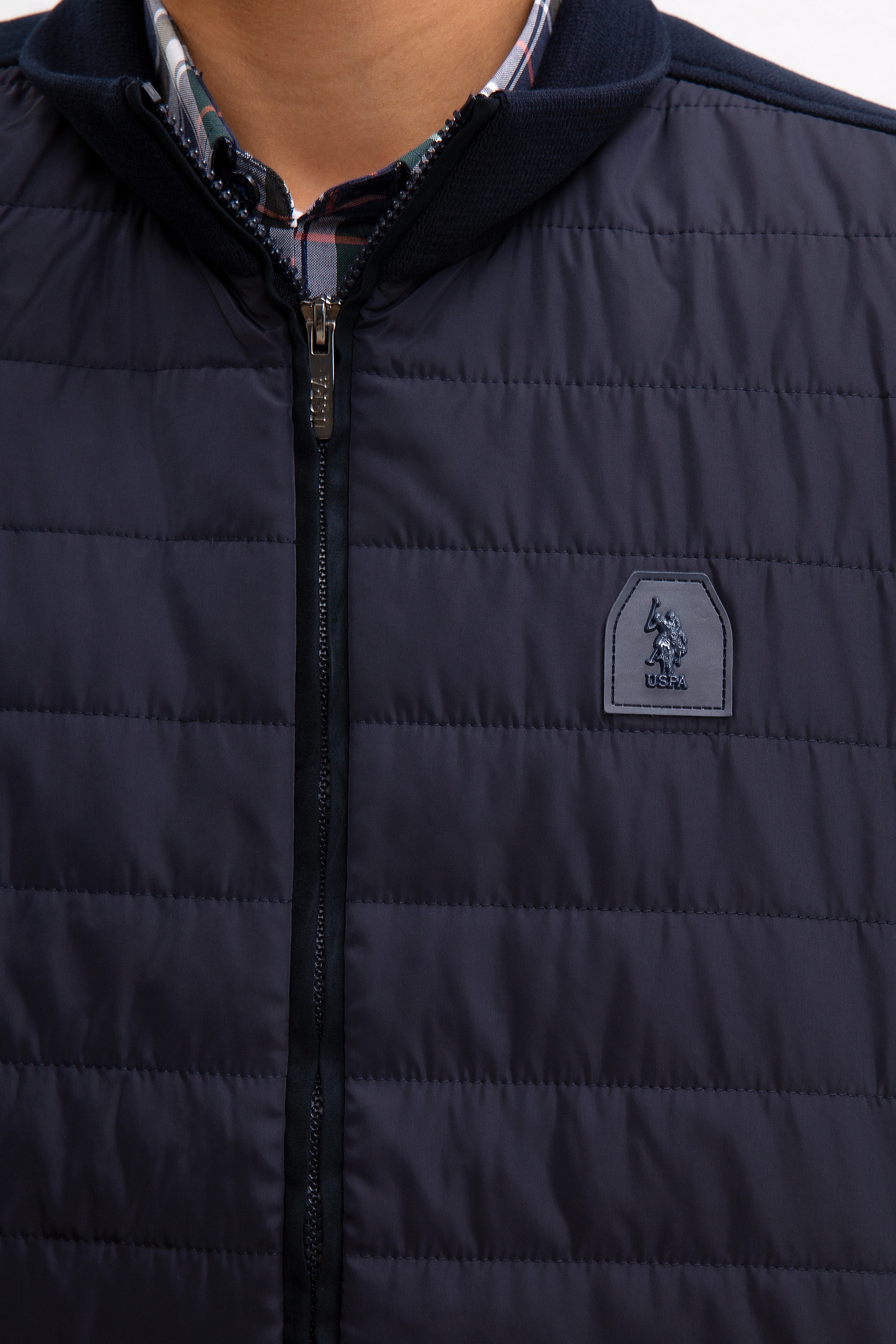 Erkek Lacivert Dik Yaka Fermuarlı Sweatshirt - Image 6