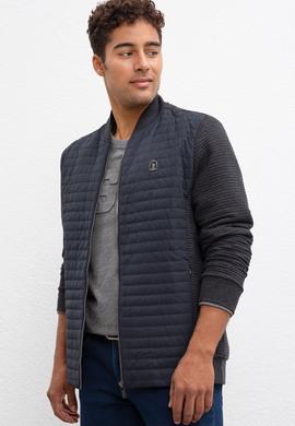 Erkek Antrasit Dik Yaka Fermuarlı Sweatshirt - 50209963011