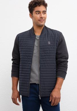 Erkek Antrasit Dik Yaka Fermuarlı Sweatshirt - 50209963011