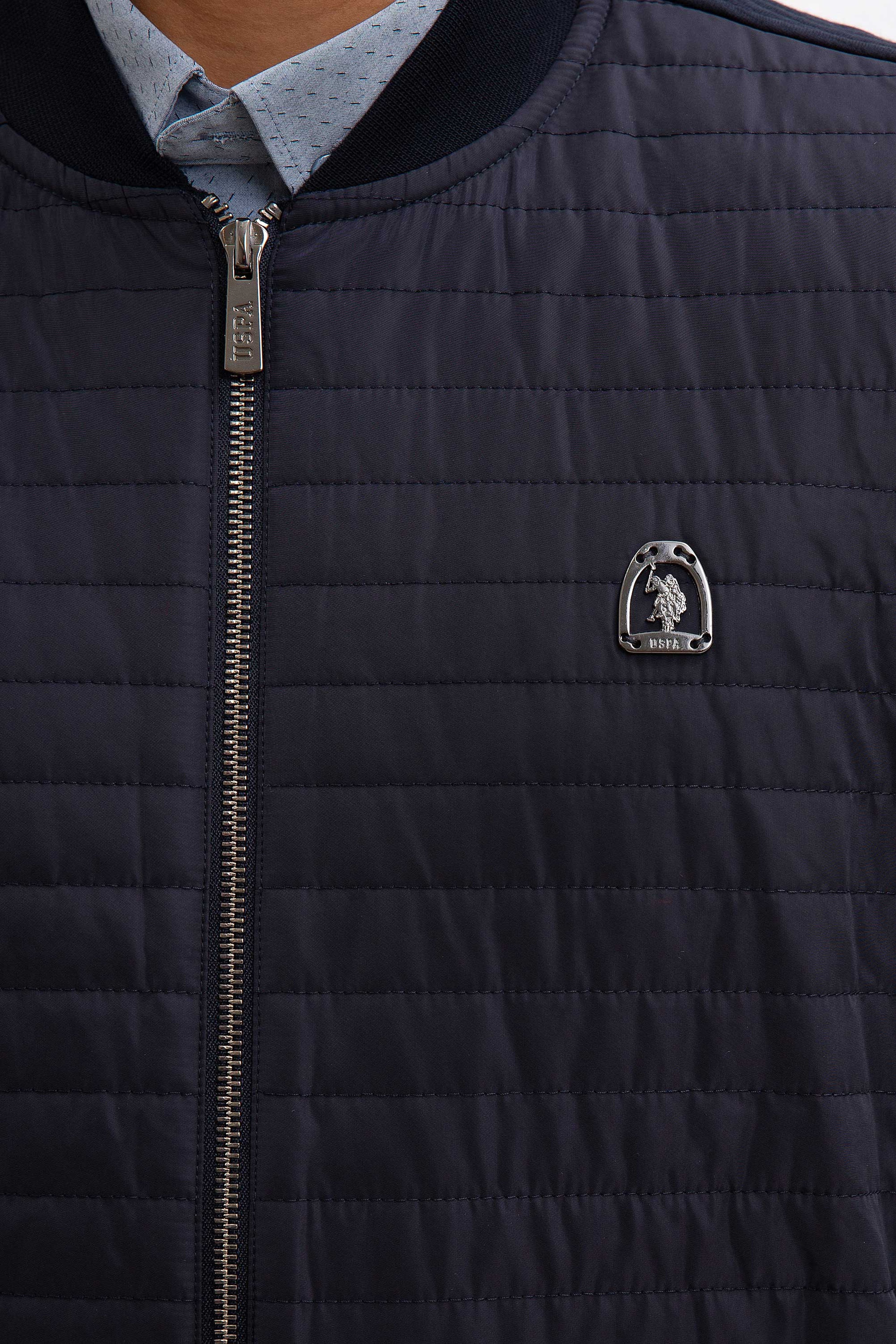 Erkek Lacivert Dik Yaka Fermuarlı Sweatshirt - Image 6