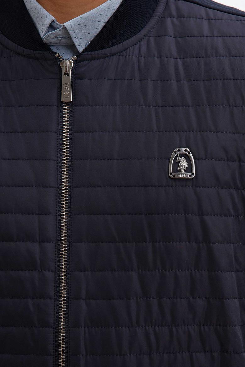 Erkek Lacivert Dik Yaka Fermuarlı Sweatshirt - 50209963031