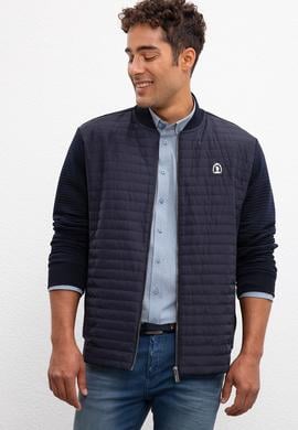 Erkek Lacivert Dik Yaka Fermuarlı Sweatshirt - 50209963031