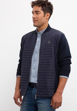 Erkek Lacivert Dik Yaka Fermuarlı Sweatshirt - 50209963031