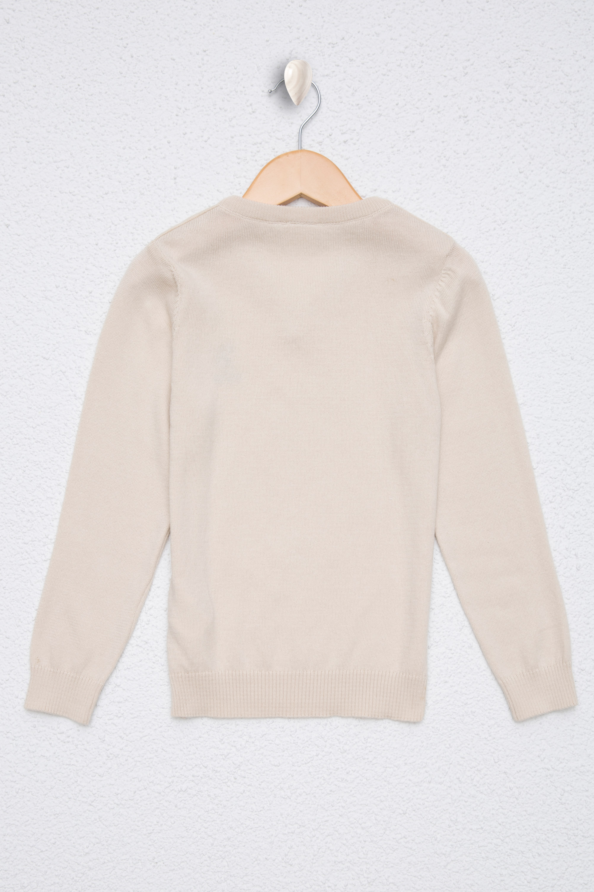 Kız Çocuk Krem Basic Kazak - Image 2