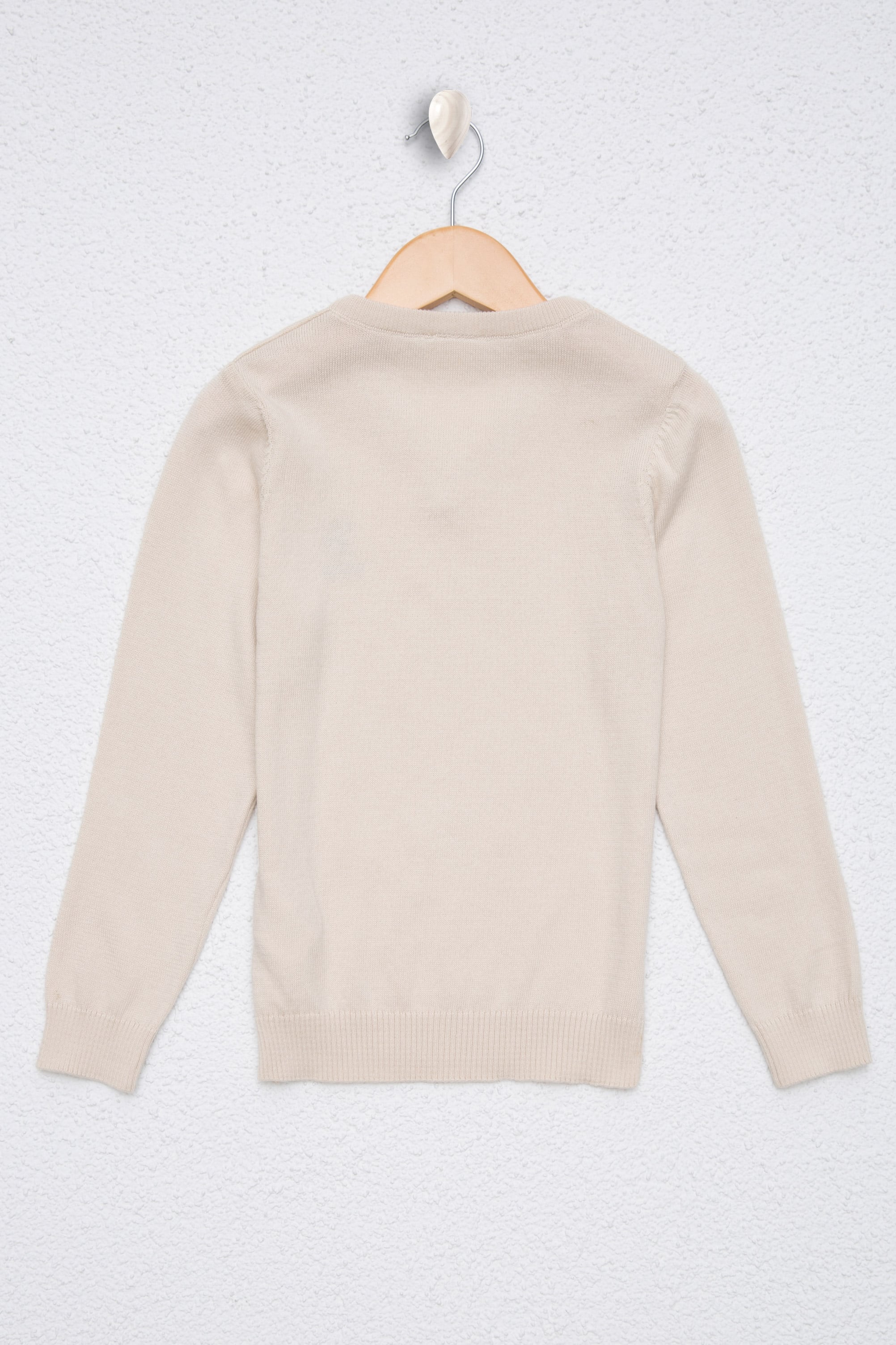 Kız Çocuk Krem Basic Kazak