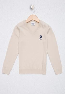 Kız Çocuk Krem Basic Kazak - 50210677032