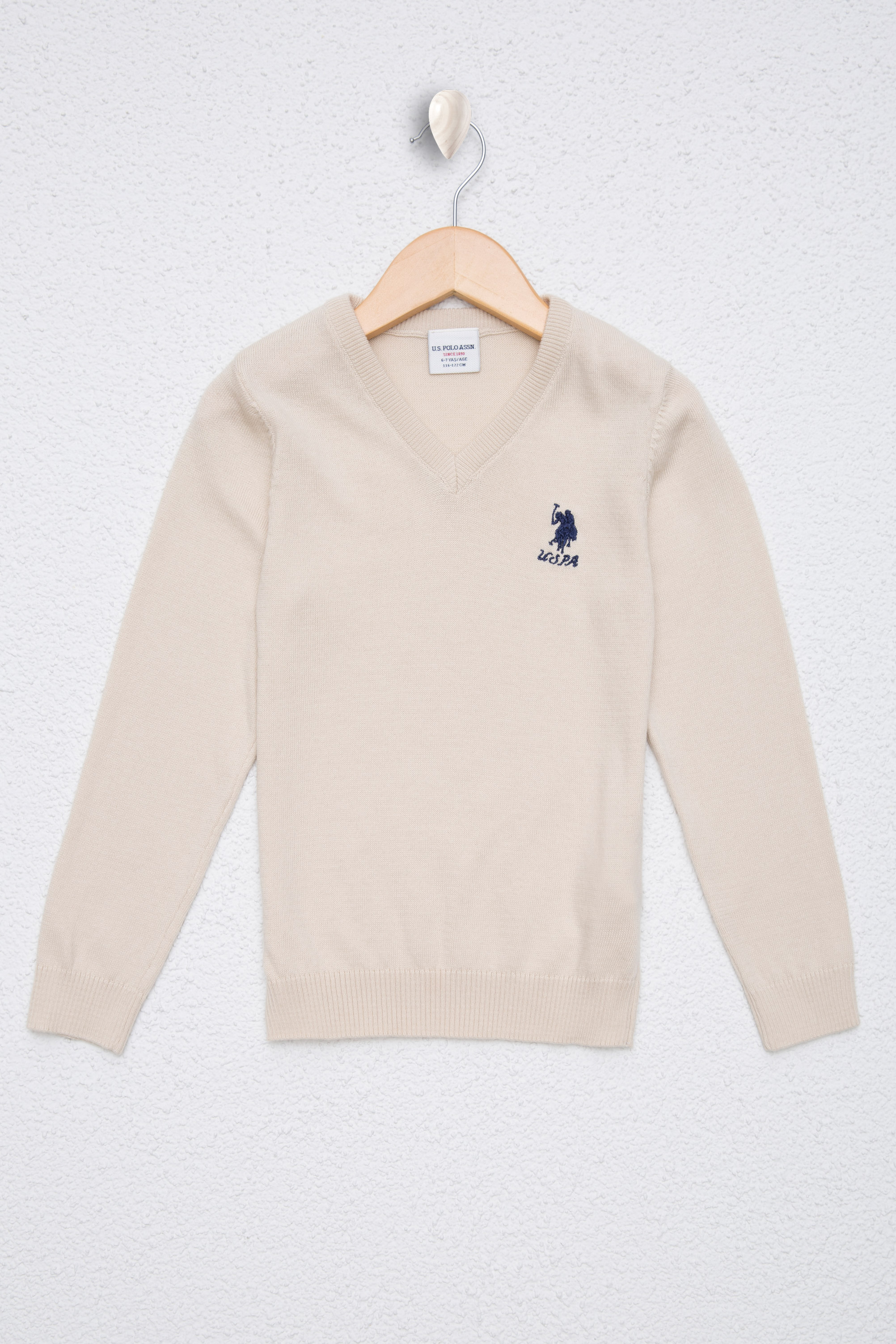 Kız Çocuk Krem Basic Kazak - Image 1