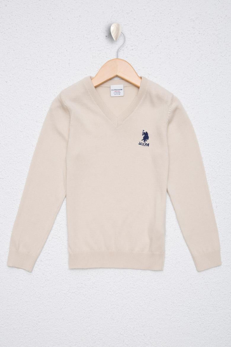 Kız Çocuk Krem Basic Kazak