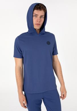 Erkek Regular Fit Bisiklet Yaka Açık Lacivert Tişört - 50300220018