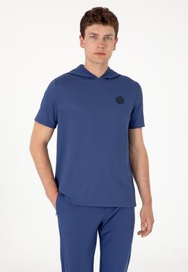 Erkek Regular Fit Bisiklet Yaka Açık Lacivert Tişört - 50300220018