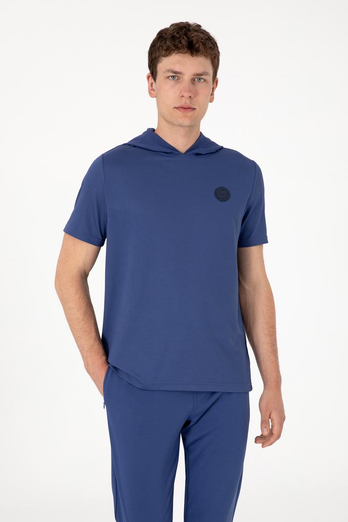 Erkek Regular Fit Bisiklet Yaka Açık Lacivert Tişört