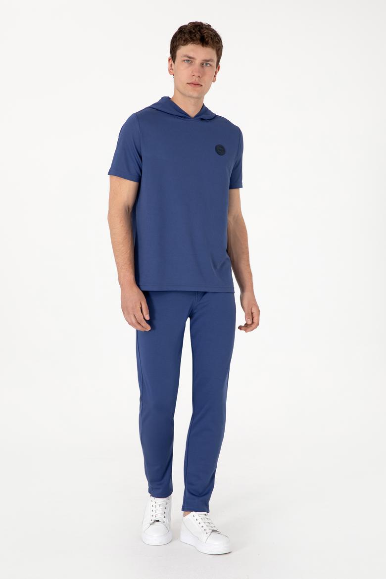 Erkek Regular Fit Bisiklet Yaka Açık Lacivert Tişört - 50300220018