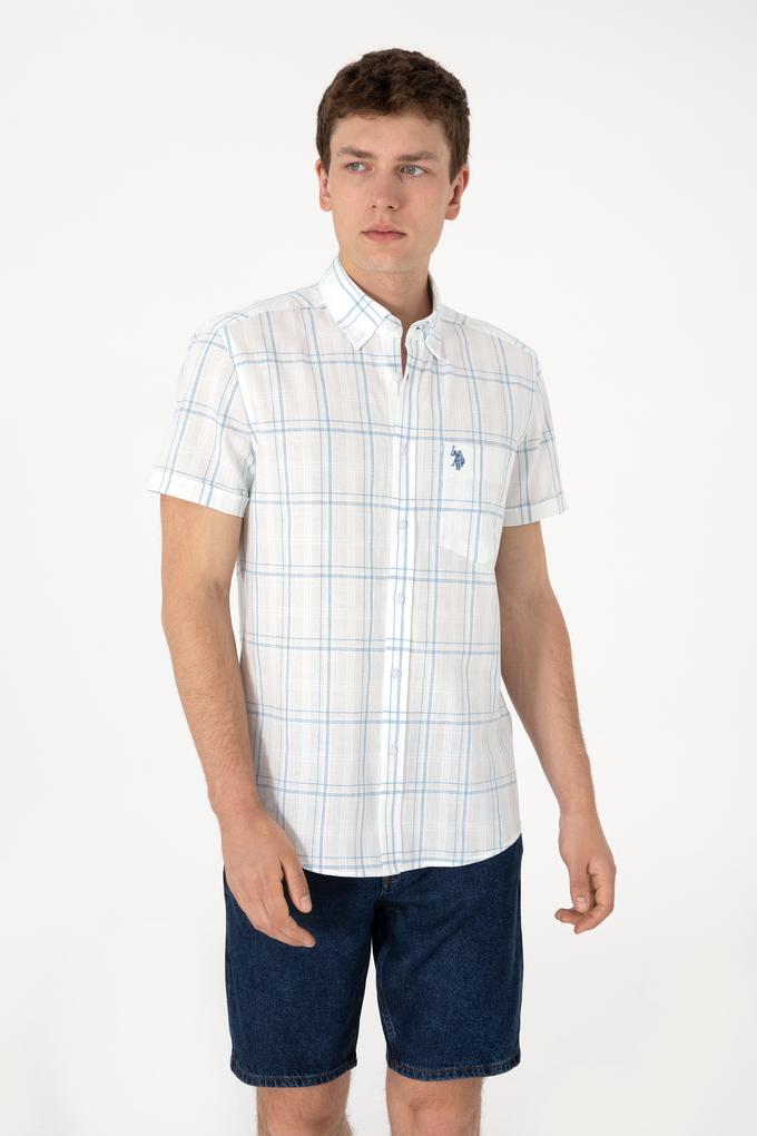 Erkek İndigo Kısa Kollu Gömlek