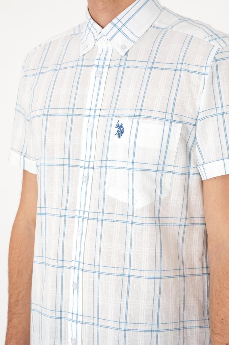 Erkek İndigo Kısa Kollu Gömlek