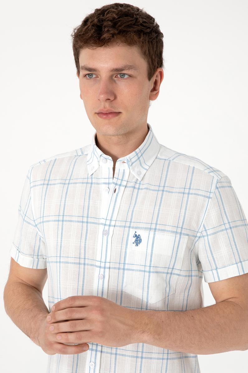 Erkek İndigo Kısa Kollu Gömlek