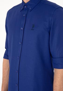 Erkek Mavi Uzun Kollu Basic Gömlek - 50298009113