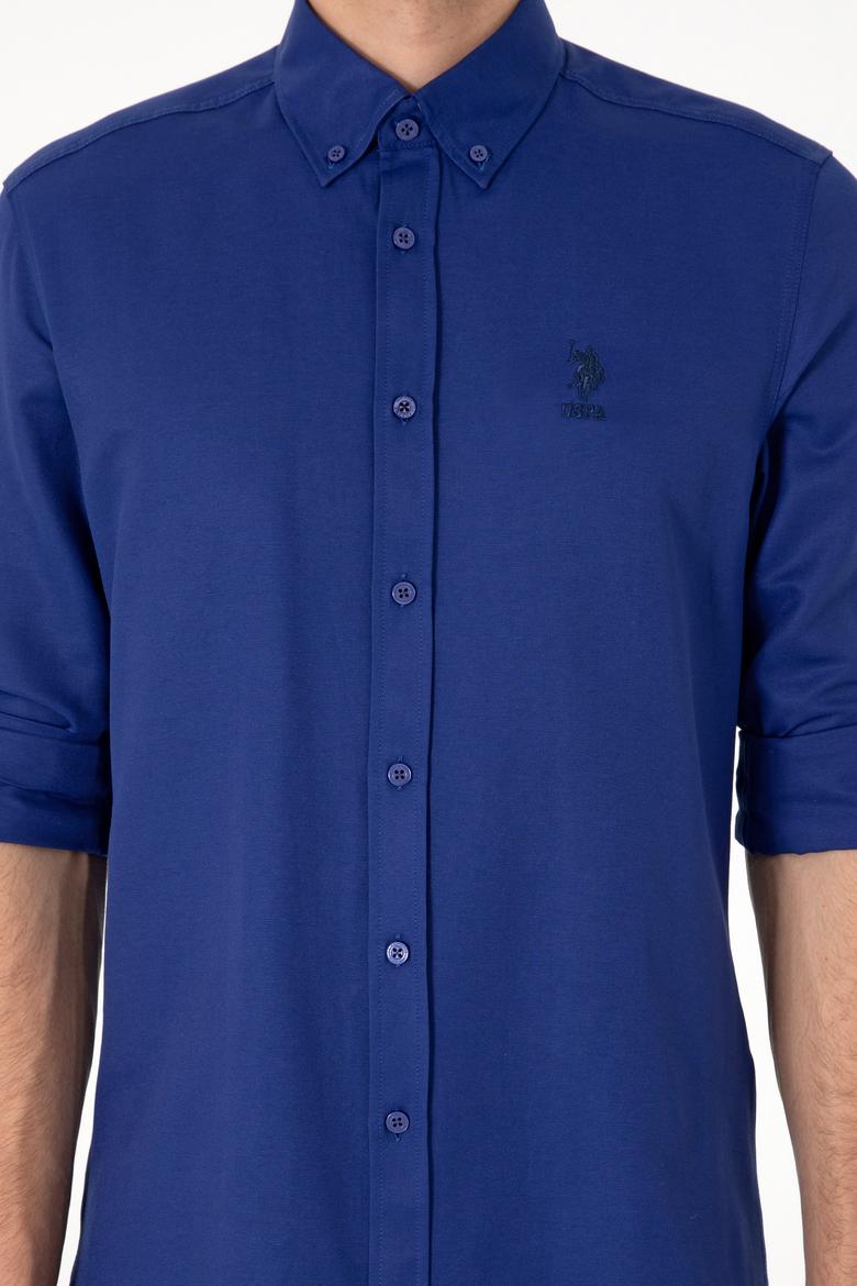 Erkek Mavi Uzun Kollu Basic Gömlek - 50298009113