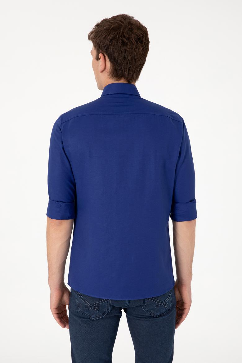 Erkek Mavi Uzun Kollu Basic Gömlek - 50298009113