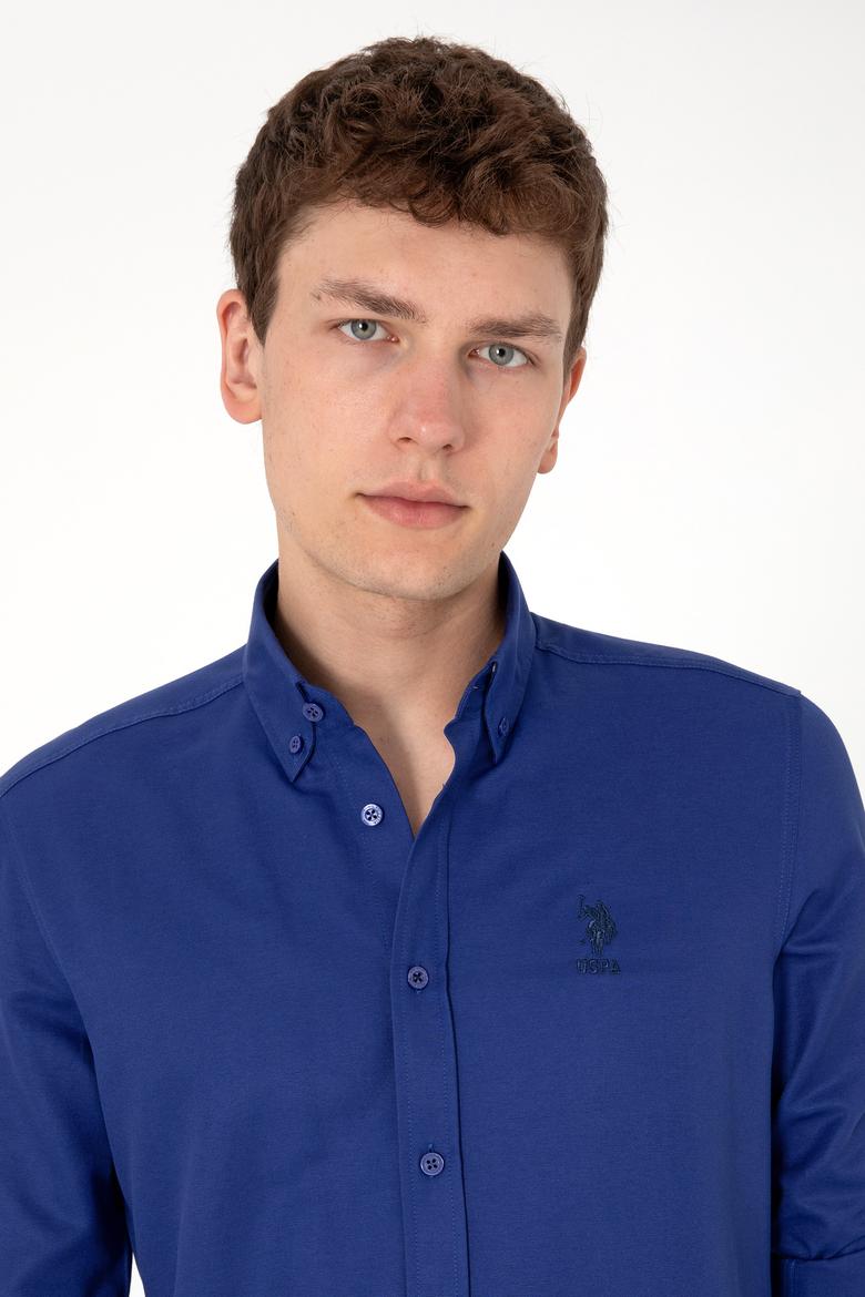 Erkek Mavi Uzun Kollu Basic Gömlek - 50298009113