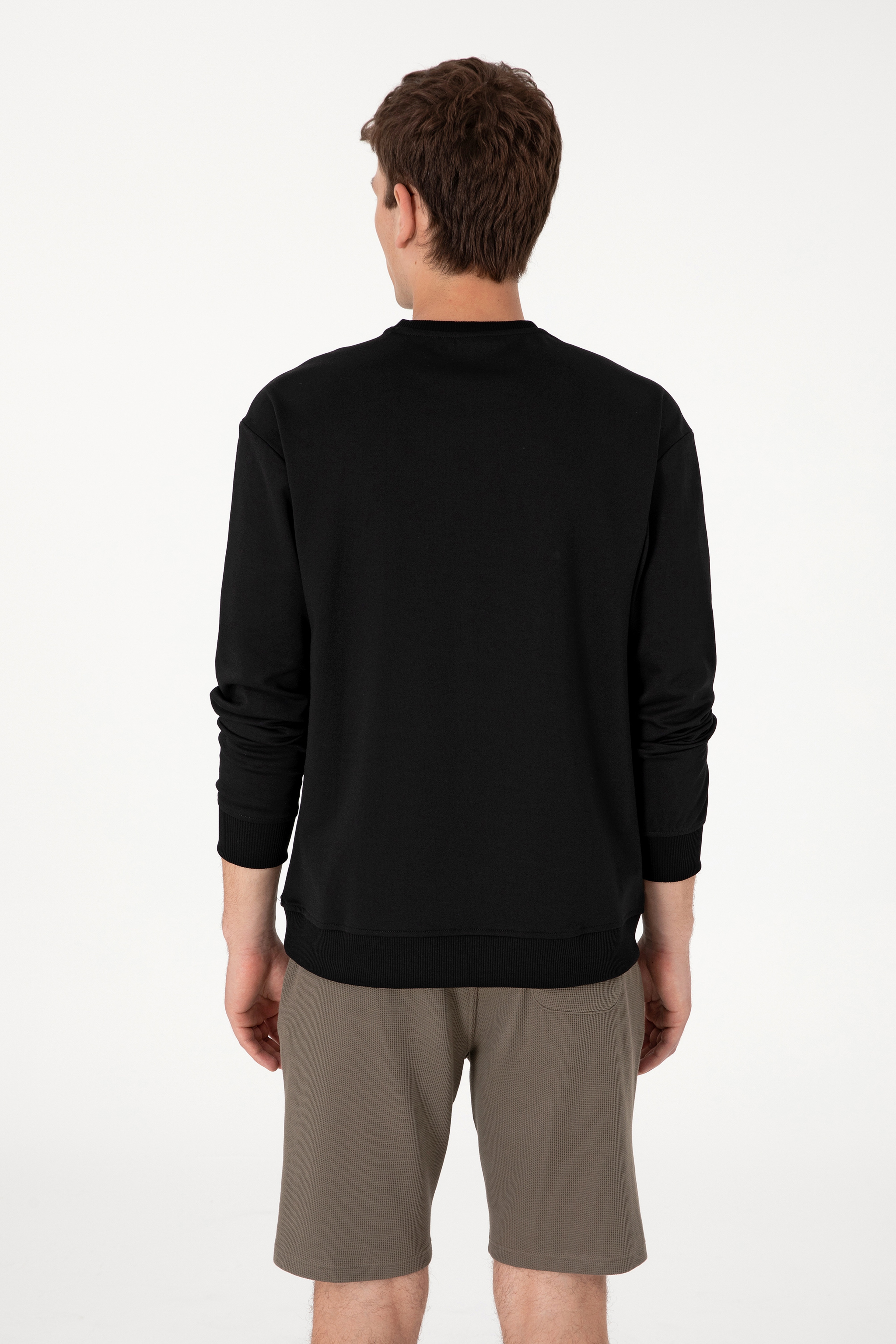 Erkek Siyah Sweatshirt - Image 5