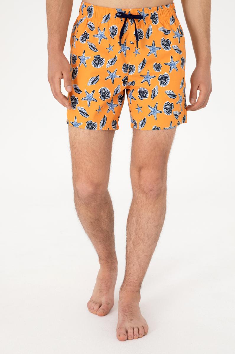 Erkek Turuncu Deniz Şortu