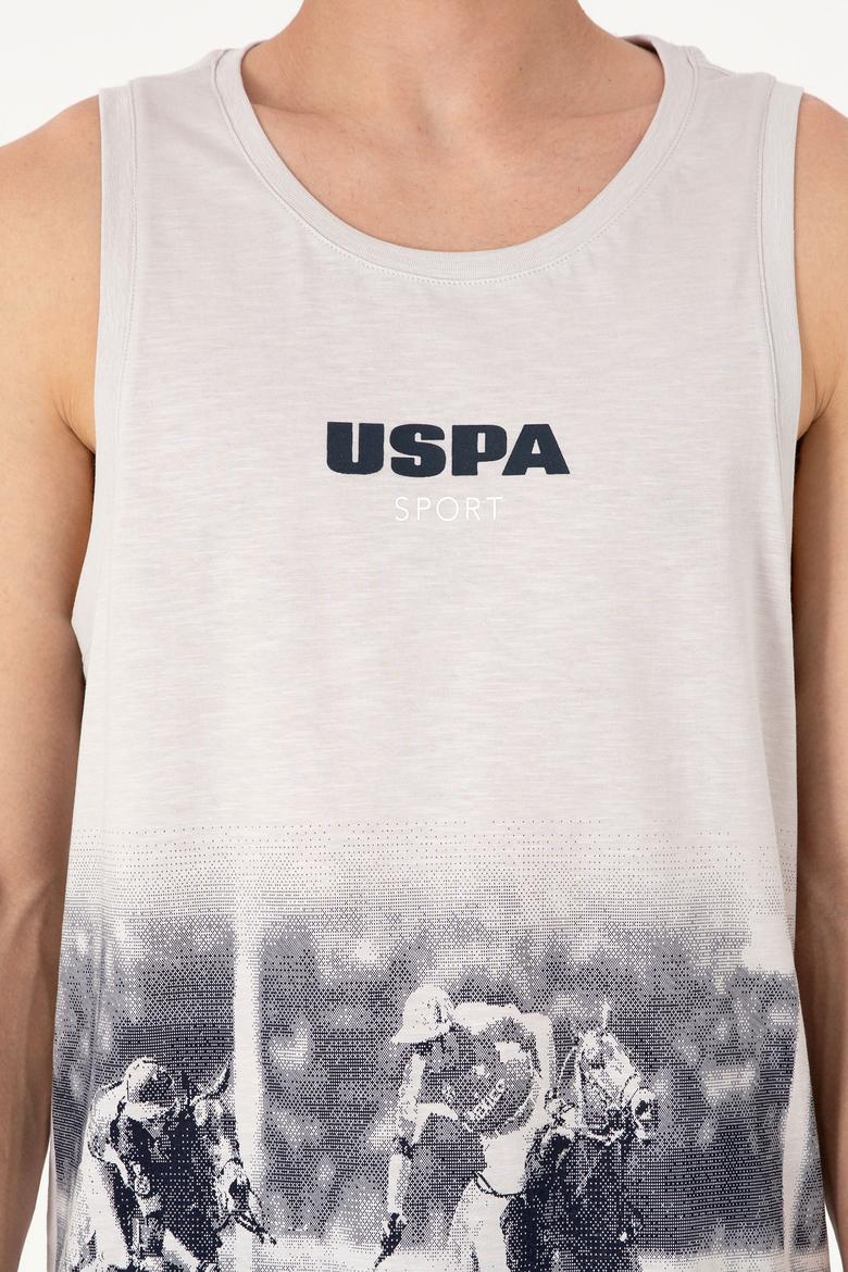 Erkek Regular Fit Bisiklet Yaka Açık Gri Kolsuz Tişört - 50300111001