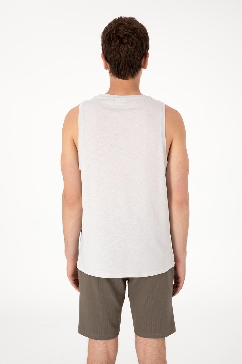 Erkek Regular Fit Bisiklet Yaka Açık Gri Kolsuz Tişört - 50300111001