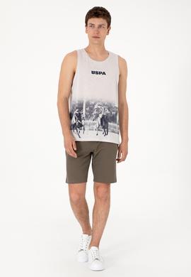 Erkek Regular Fit Bisiklet Yaka Açık Gri Kolsuz Tişört - 50300111001