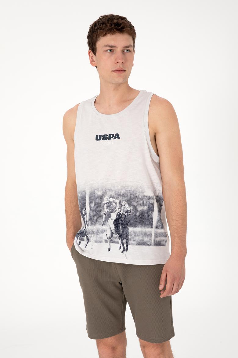 Erkek Regular Fit Bisiklet Yaka Açık Gri Kolsuz Tişört - 50300111001