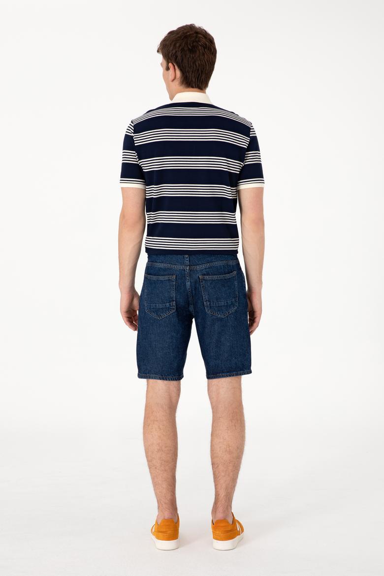 Erkek Koyu Mavi Jean Şort - 50304382007