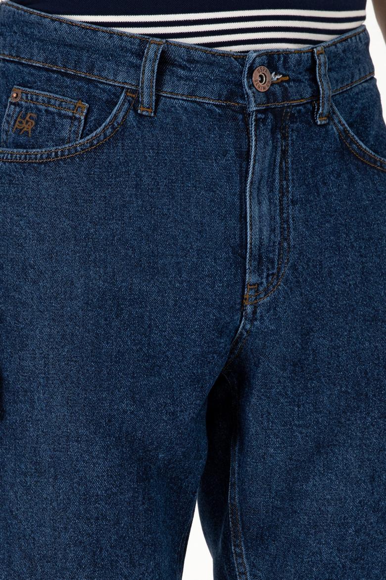 Erkek Koyu Mavi Jean Şort - 50304382007