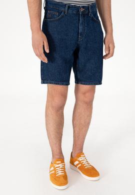 Erkek Koyu Mavi Jean Şort - 50304382007