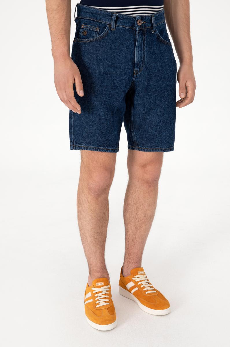 Erkek Koyu Mavi Jean Şort