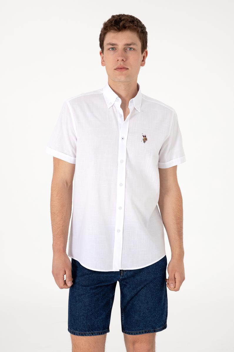 Erkek Beyaz Kısa Kollu Gömlek