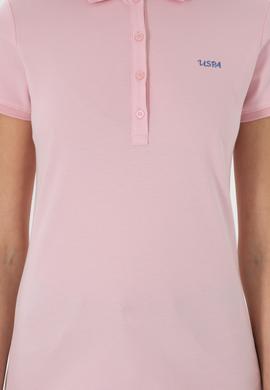 Kadın Açık Pembe Basic Polo Yaka Tişört - 50305764188
