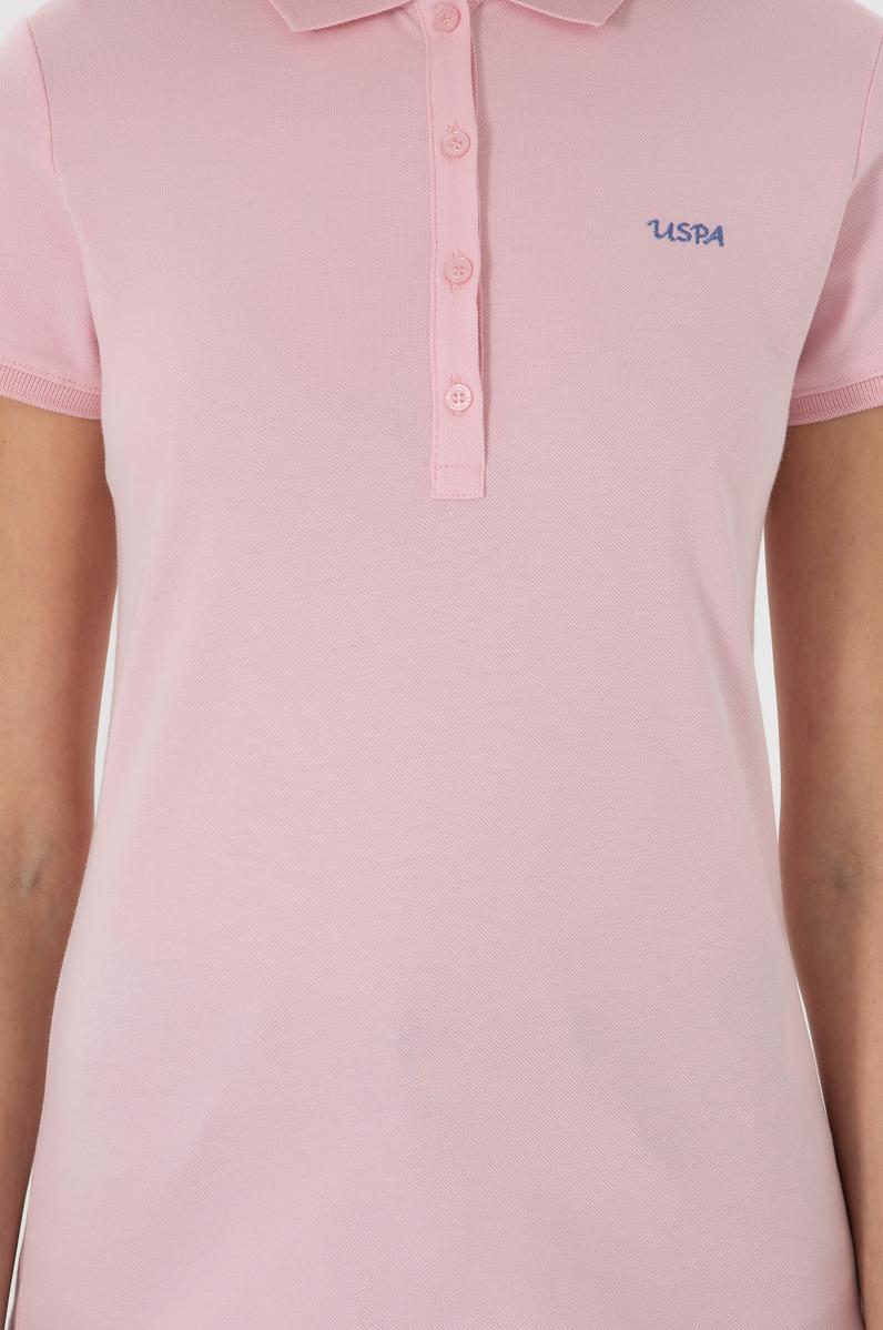Kadın Açık Pembe Basic Polo Yaka Tişört