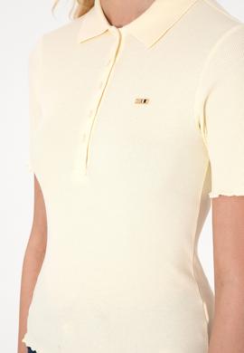 Kadın Krem Polo Yaka Tişört - 50306021009