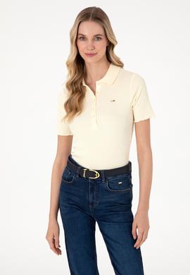 Kadın Krem Polo Yaka Tişört - 50306021009