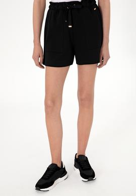 Kadın Siyah Örme Şort - 50305852006
