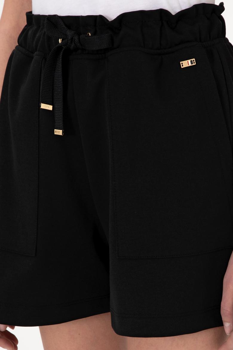 Kadın Siyah Örme Şort - 50305852006