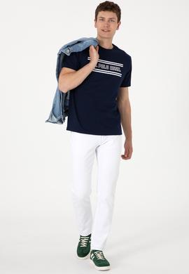 Erkek Regular Fit Bisiklet Yaka Lacivert Tişört - 50306907010