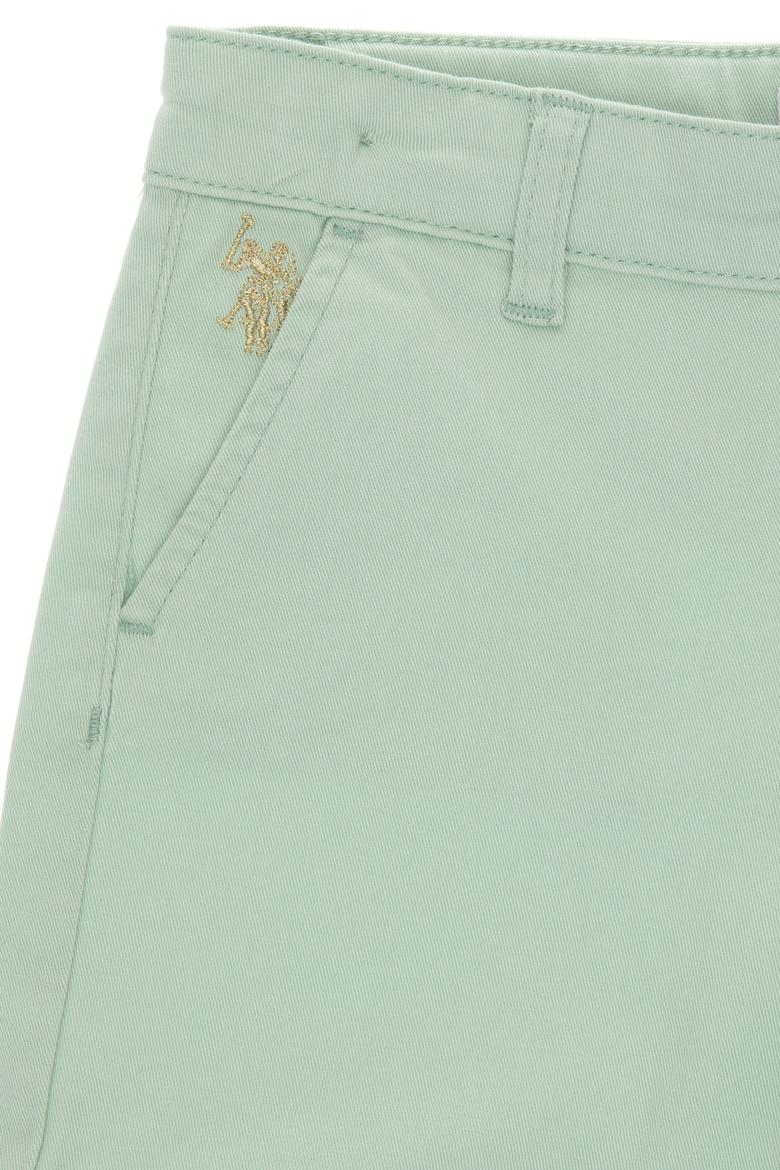 Kız Çocuk Su Yeşili Cepli Dokuma Şort - 50309143040