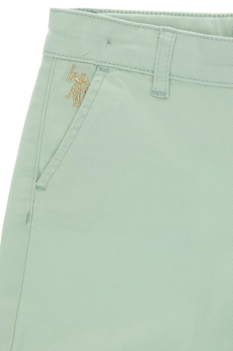 Kız Çocuk Su Yeşili Cepli Dokuma Şort