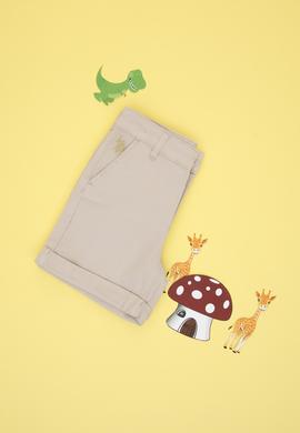 Kız Çocuk Bej Cepli Dokuma Şort - 50309143012